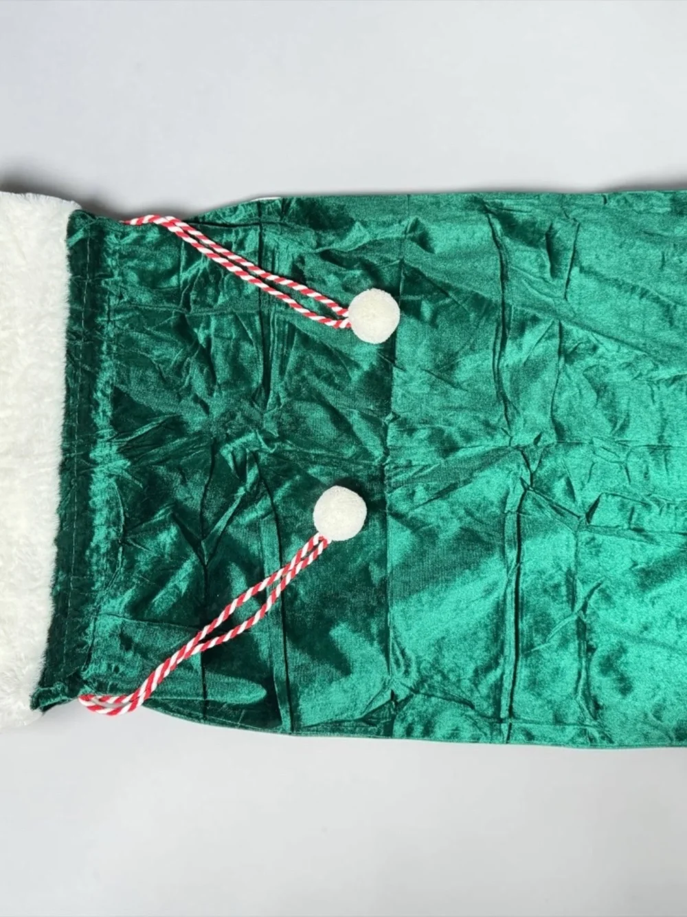 2 Pc Velvet Santa Sack Set Green Christmas Gift Bags Large Drawstring